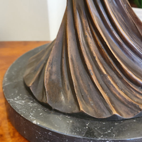 Lady Carry Bowl Bronze on Marble Base - Deco