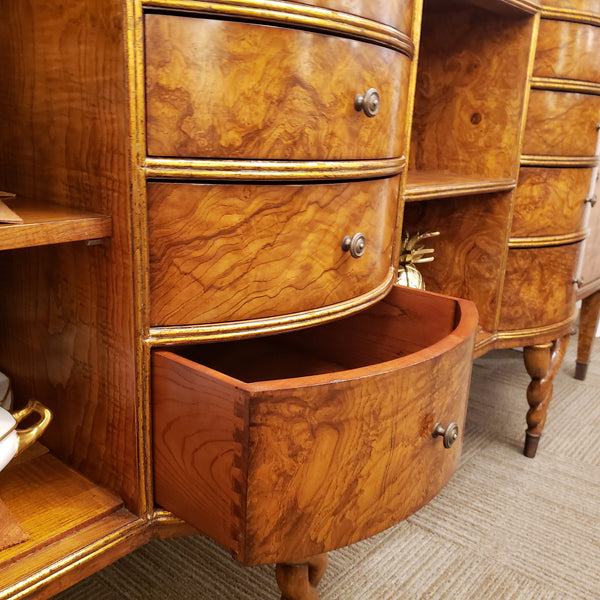 Deco Ash Wood Sideboard - Six Drawer, Two door and Open Display