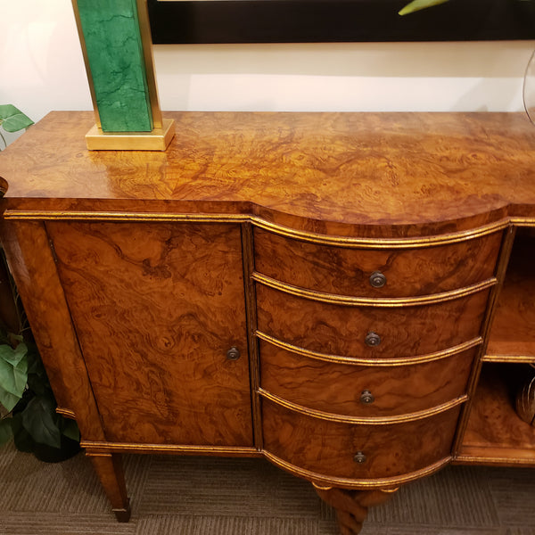 Deco Ash Wood Sideboard - Six Drawer, Two door and Open Display