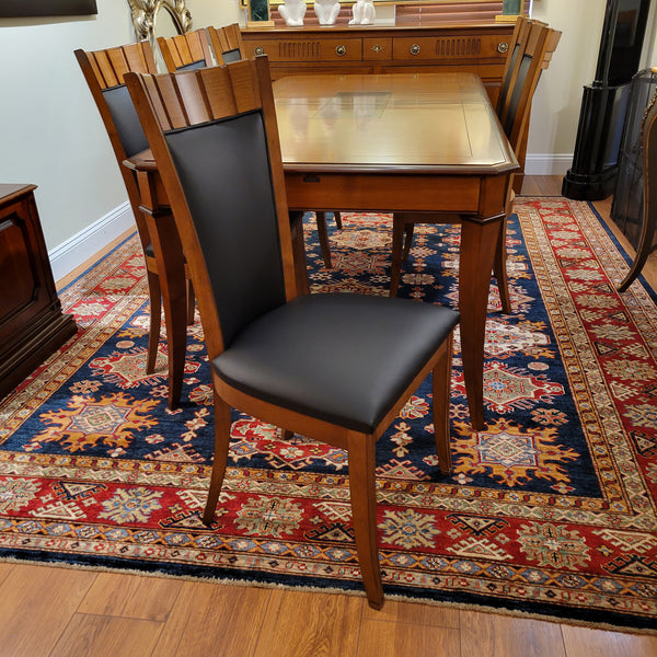 Annecy Directoire Side Chair - Cherry with Black Leather