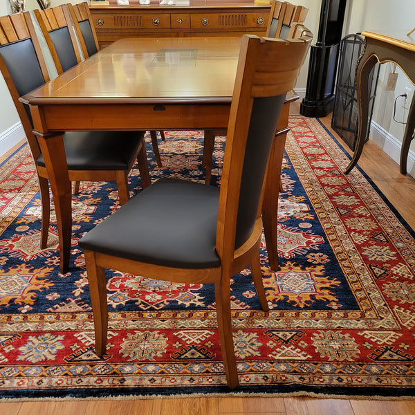 Annecy Directoire Side Chair - Cherry with Black Leather