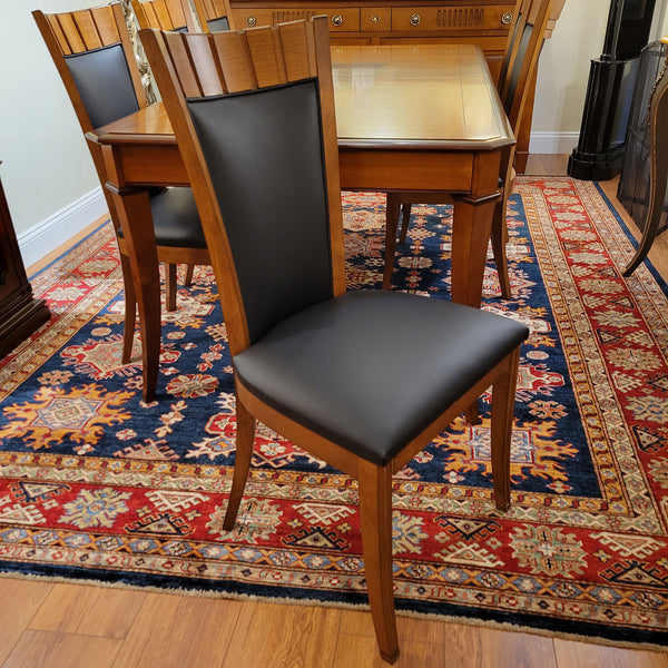Annecy Directoire Side Chair - Cherry with Black Leather
