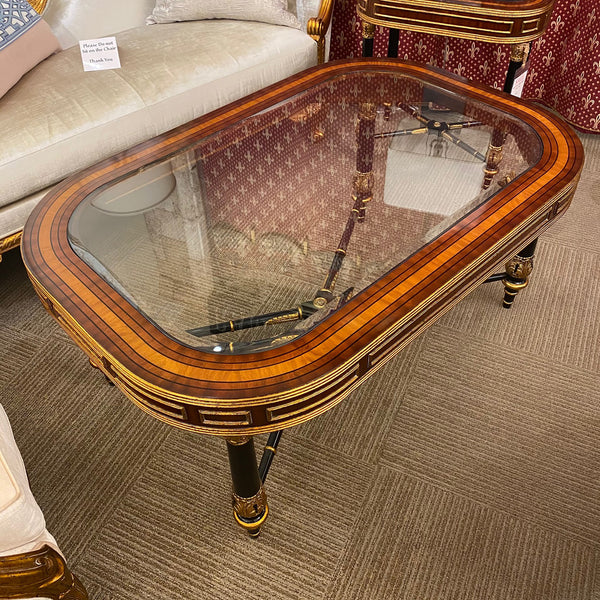 Neoclassic Coffee Table Glass Top