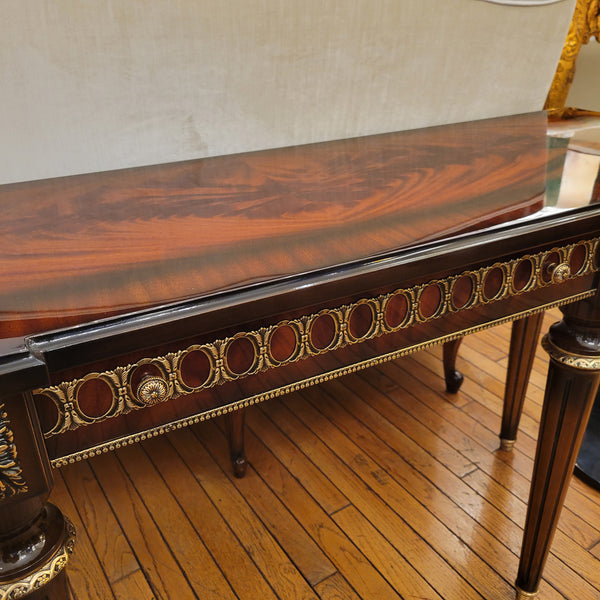 Louis XVI Console - Mahogany Flame Wood with Bronze Ormolu