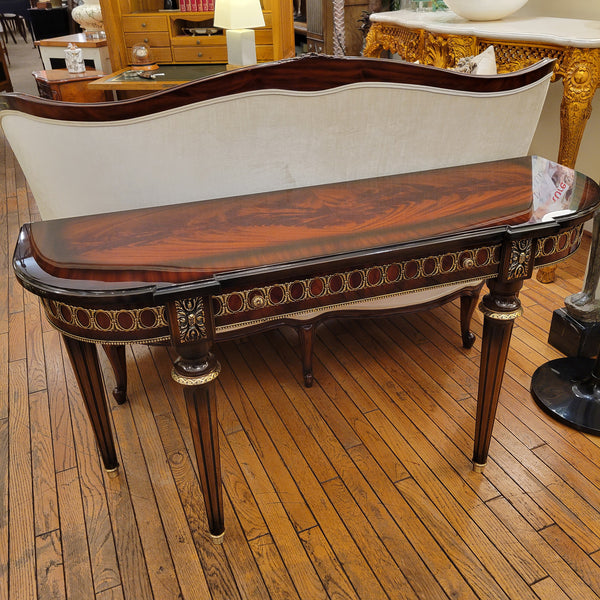 Louis XVI Console - Mahogany Flame Wood with Bronze Ormolu