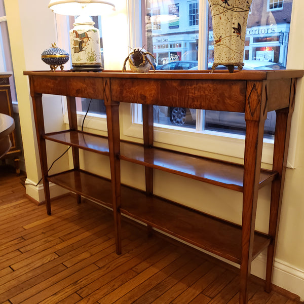 Ash Console with Tiger Burl