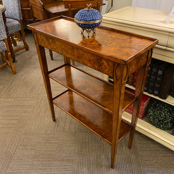 Solid Ash Console with Tiger Burl - Half Size