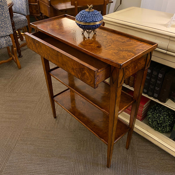 Solid Ash Console with Tiger Burl - Half Size