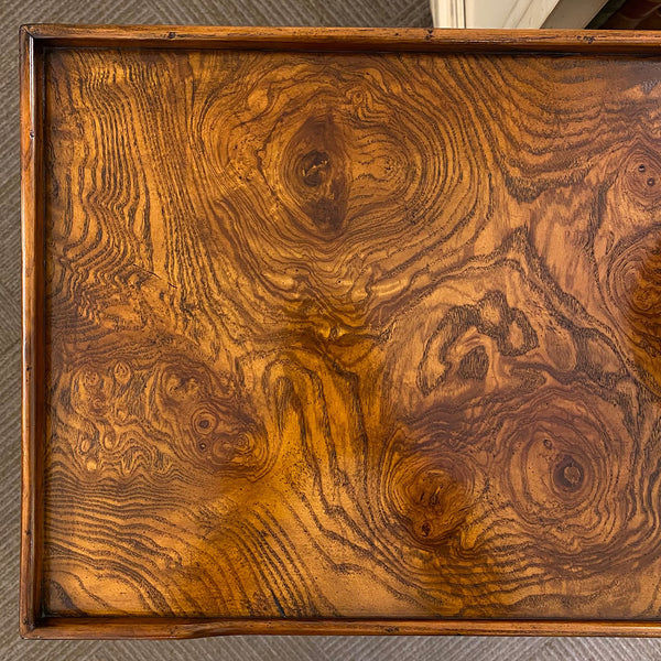 Solid Ash Console with Tiger Burl - Half Size