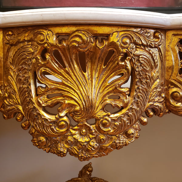 Deep Carved Solid Mahogany Wall Console