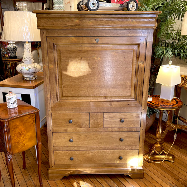 Louis Phillipe Solid Oak Secretary Desk