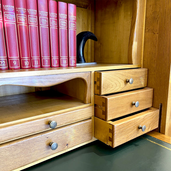 Louis Phillipe Solid Oak Secretary Desk