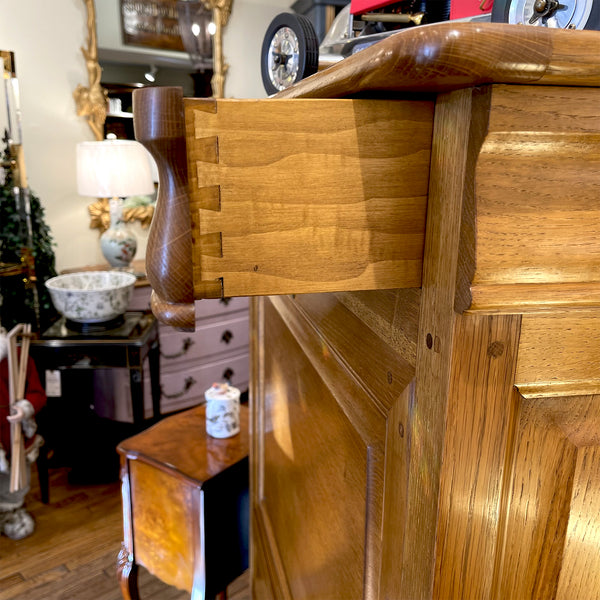 Louis Phillipe Solid Oak Secretary Desk