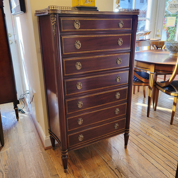 Louis XVI Lingerie Chest - Mahogany with Gold Leaf