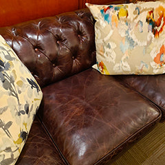 Antiqued Sofa - Burgundy