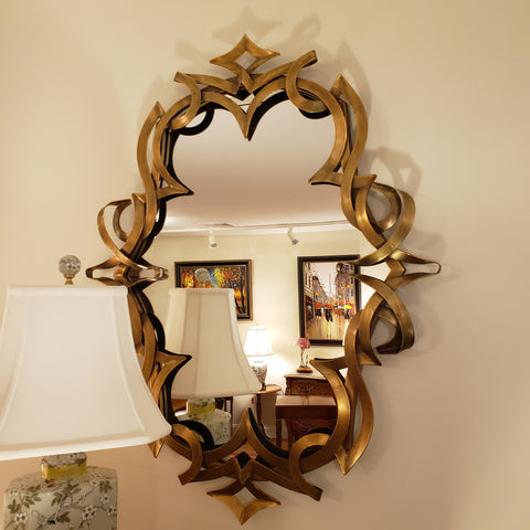 Petite Deco Brass Mirror