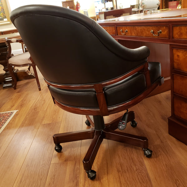 Swivel Office Chair - Solid Mahogany