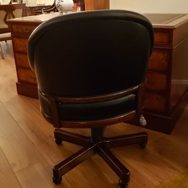 Swivel Office Chair - Solid Mahogany