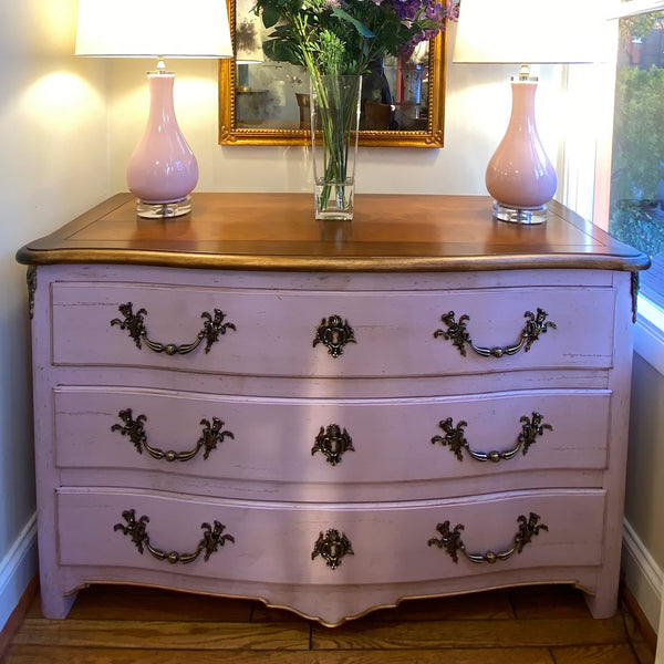 Louis XVI Rose Chest Three Drawer with Ormolu Bronze Accents