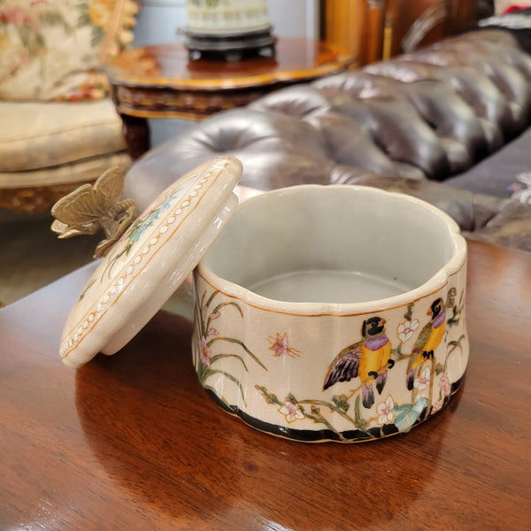 Porcelain Box with Bronze Butterfly