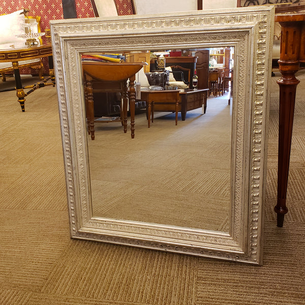 Petite Deep Carved Silver Mirror