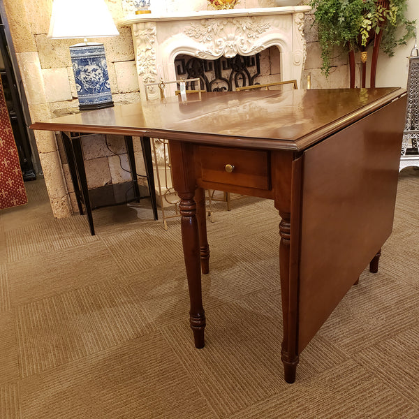 Louis Philippe Table A Volets with Two Drawer - Cherry Deco