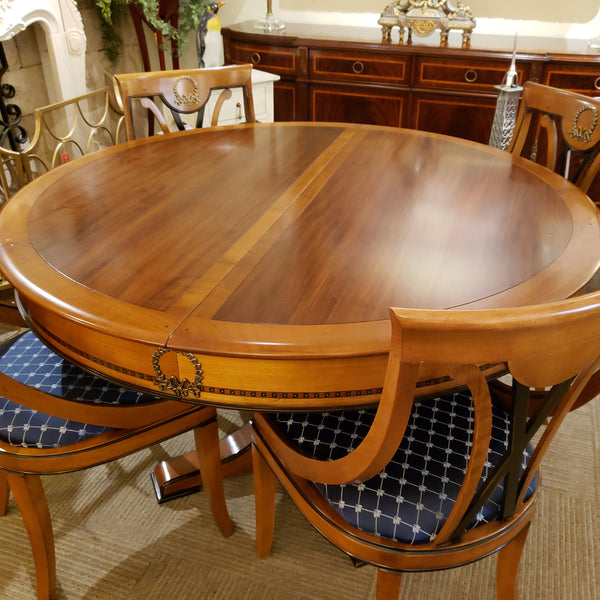 Directoire Pedestal Round Dining Table - Cherry