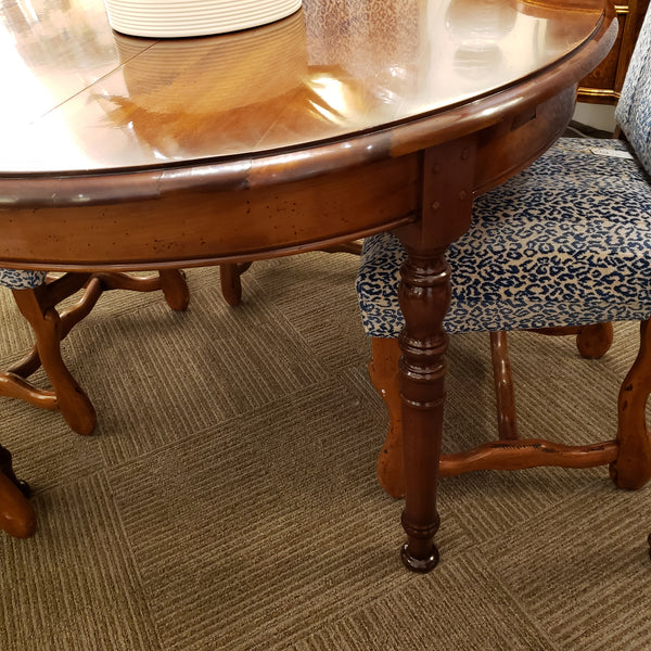 Louis Philippe Round Dining Table with One Attached Leaf