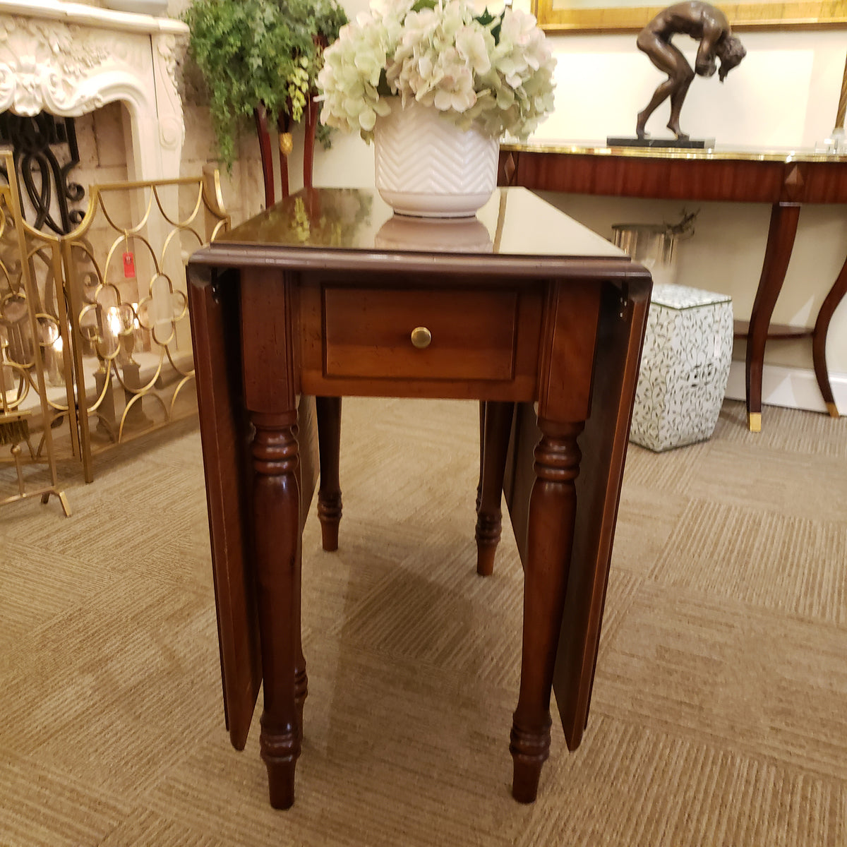 Louis Philippe Table A Volets with Two Drawer - Cherry Deco – Tradition De  France