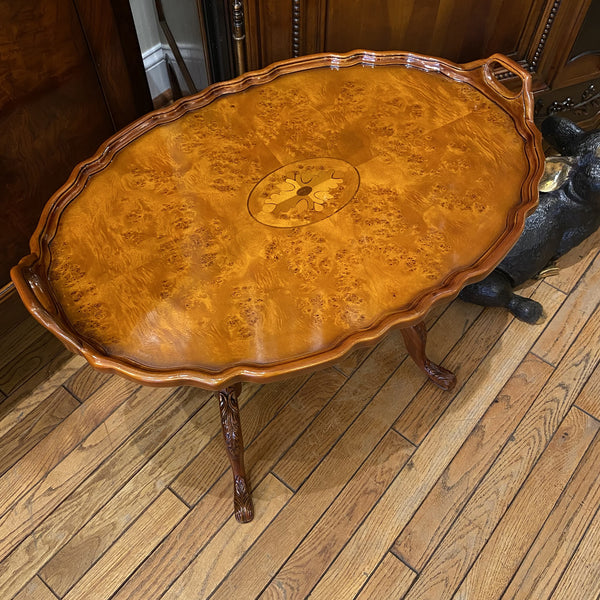 Oval Tea Table Finish Burl Walnut