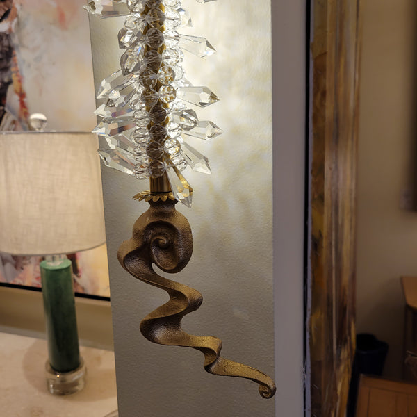 Vertical LED Sconce with Lead Crystal