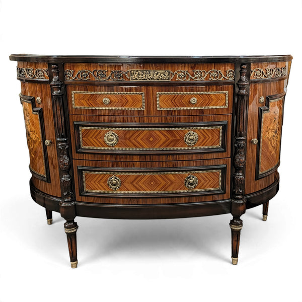 Louis XVI Demi-Lune Sideboard - Rosewood & Kingwood
