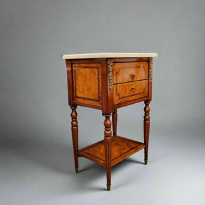 Louis XVI Two Drawer Mahogany Side Table
