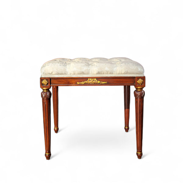 Louis XVI Mahogany Bench with Gold Leaf