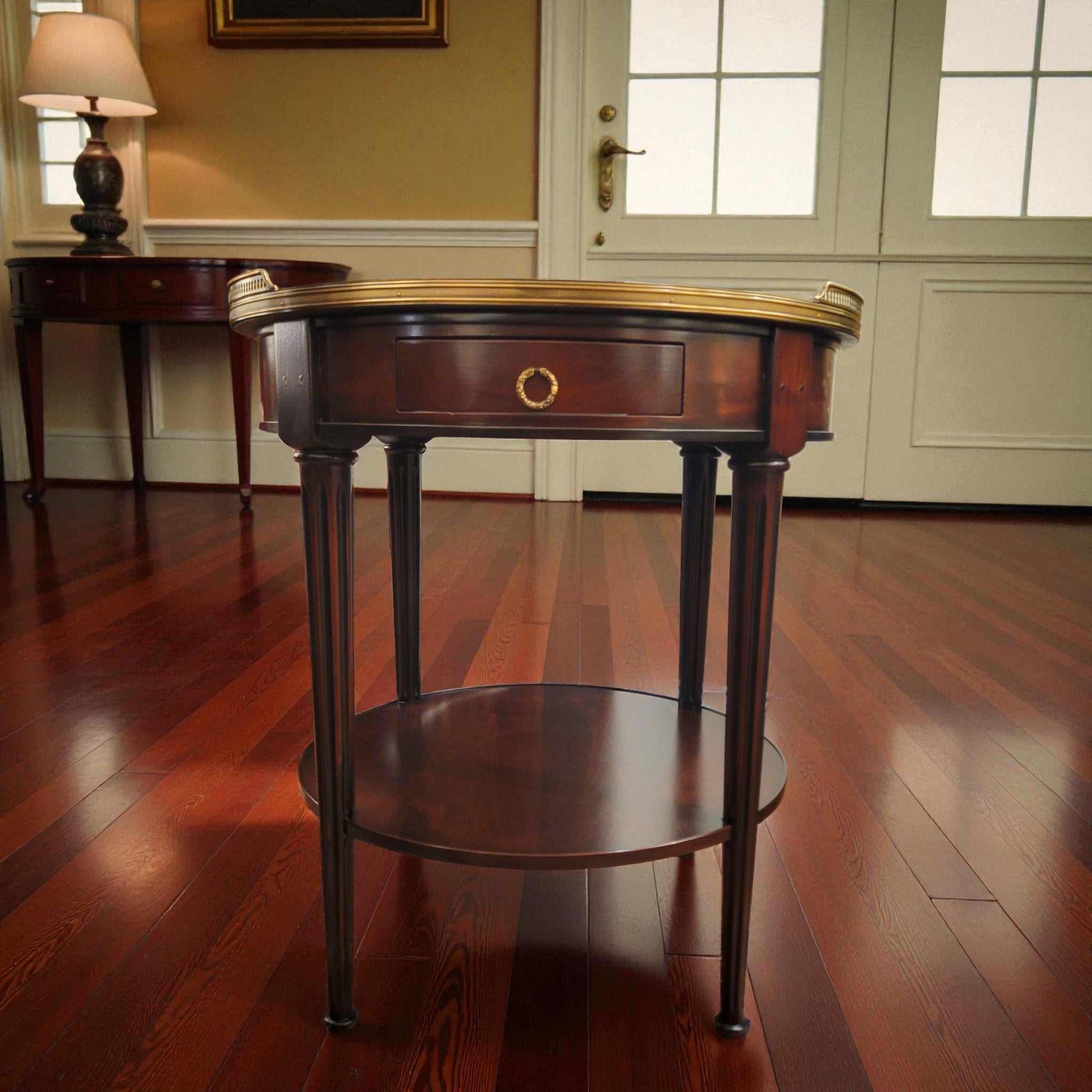 Louis XVI Bouillotte Table - One Drawer, One Shelf - Mahogany