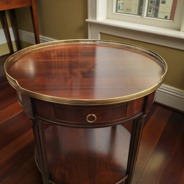 Louis XVI Bouillotte Table - One Drawer, One Shelf - Mahogany