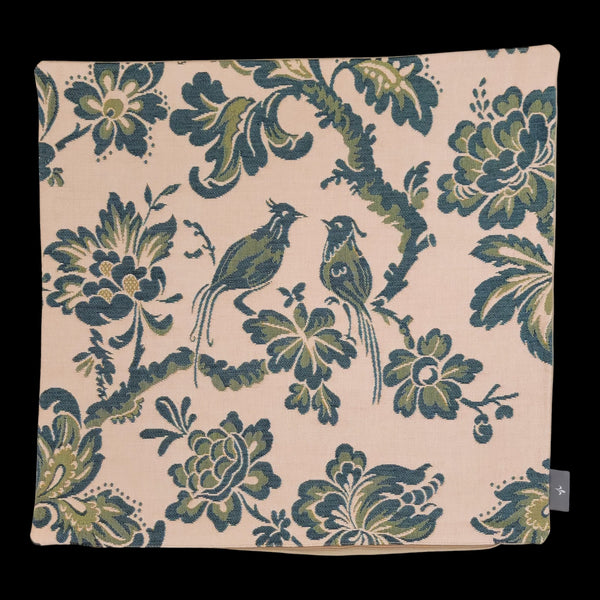 French Pillow Love Birds in Green I