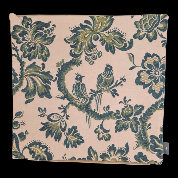 French Pillow Love Birds in Green I