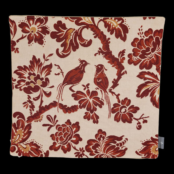French Pillow Love Birds in Red I