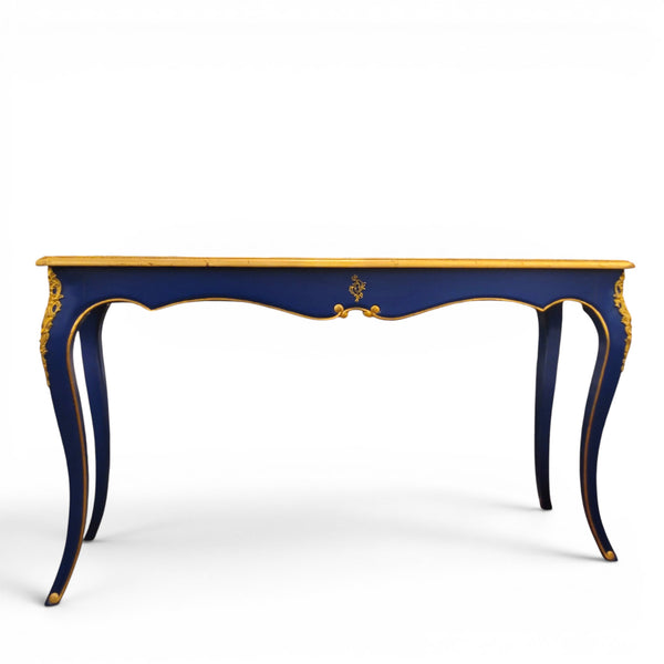 Louis XV Royal Blue Console - Solid Cherry and Ormolu Bronze