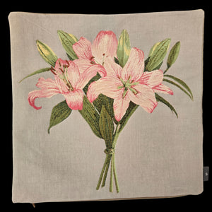 French Pillow Blue Lily Flower