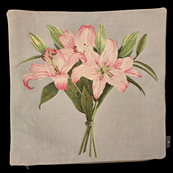 French Pillow Blue Lily Flower