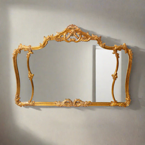 Louis XV Three Panel Mirror in Gold Leaf