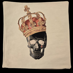 French Pillow White Royal Skull