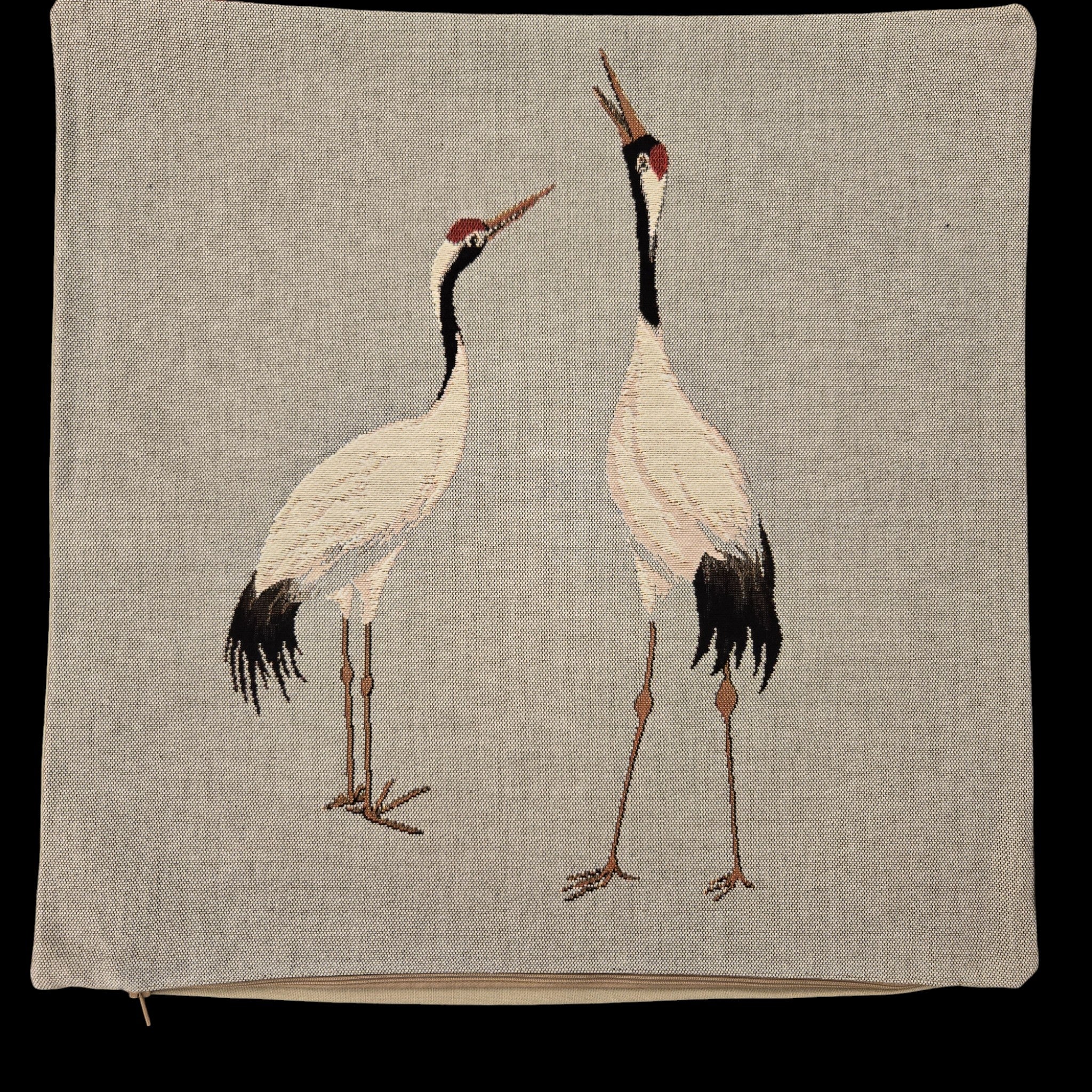 French Pillow Blue Cranes