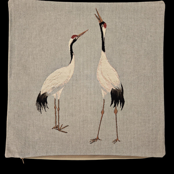 French Pillow Blue Cranes