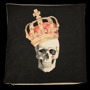 French Pillow Black Royal Skull