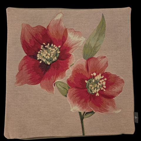 French Pillow Red Flowers