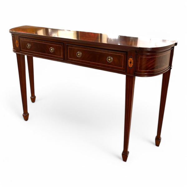 Directorie Console - Two Drawer Brown Mahogany