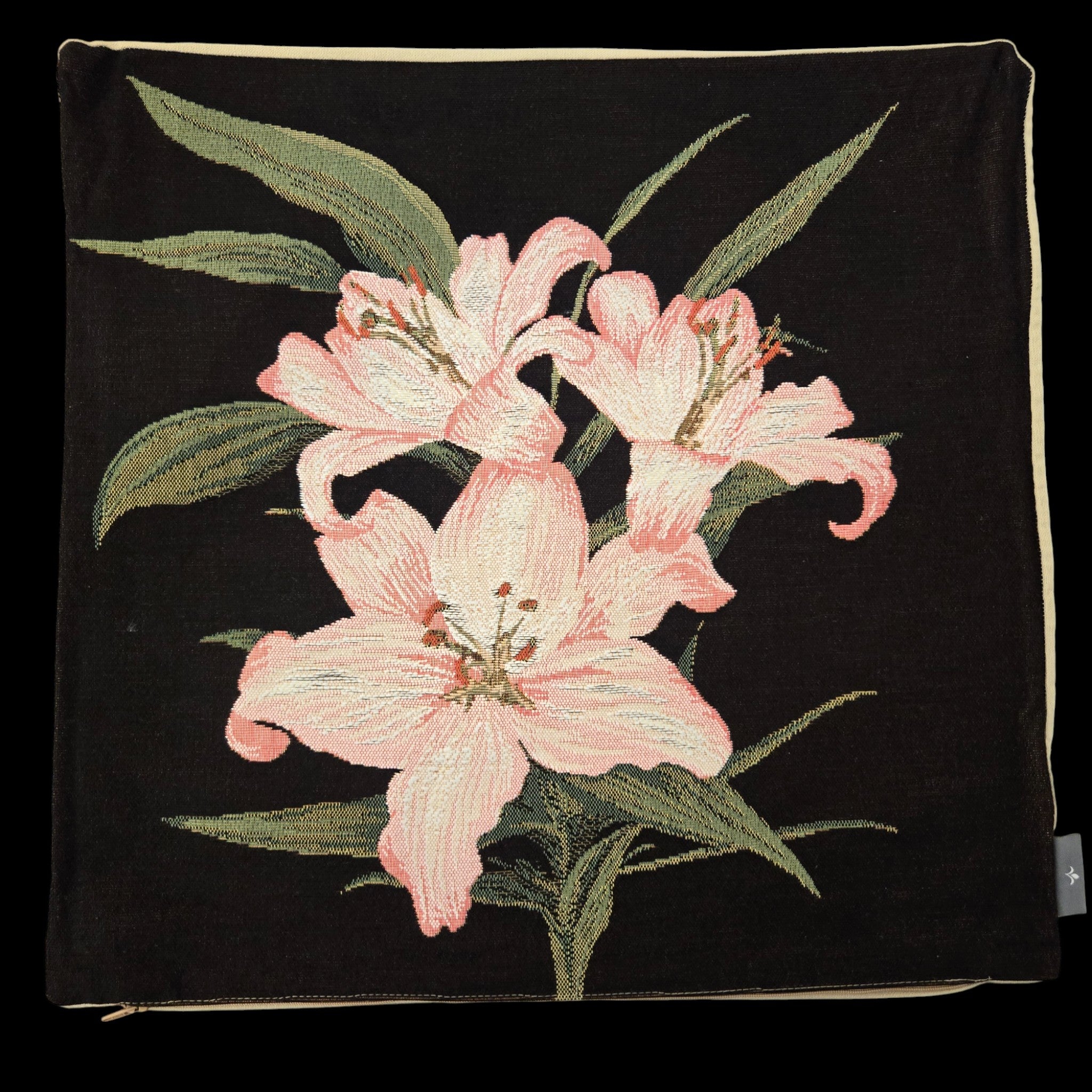 French Pillow Black Lily Flower